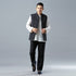 Men Asian Style Water-washed Pure Color Linen and Cotton Vest