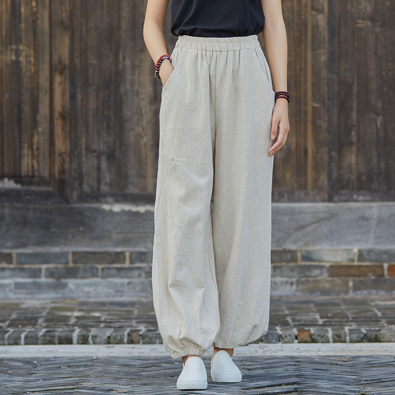Simple Retro Style Women Long Sleeve Linen Cardigan Blouses | Osonian ...