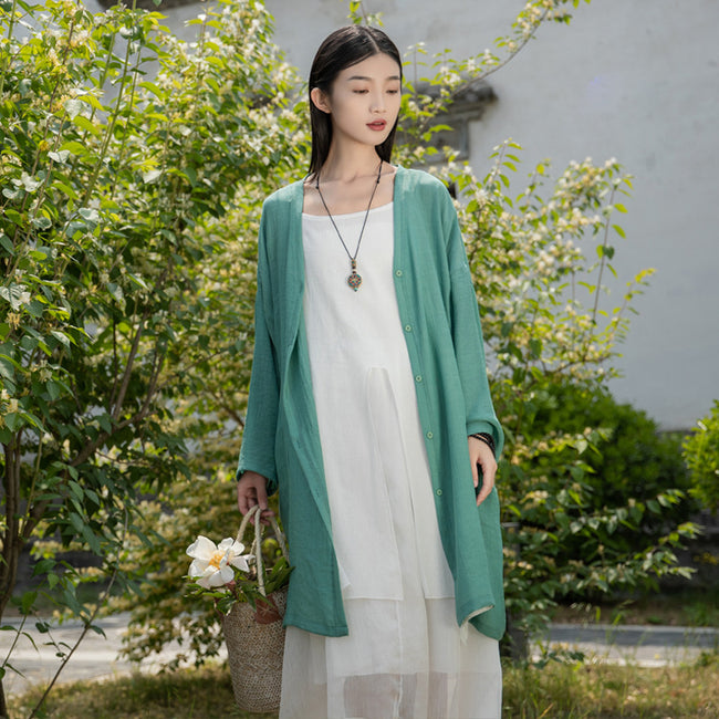 ito□linen cardigan 2022《ivory》-