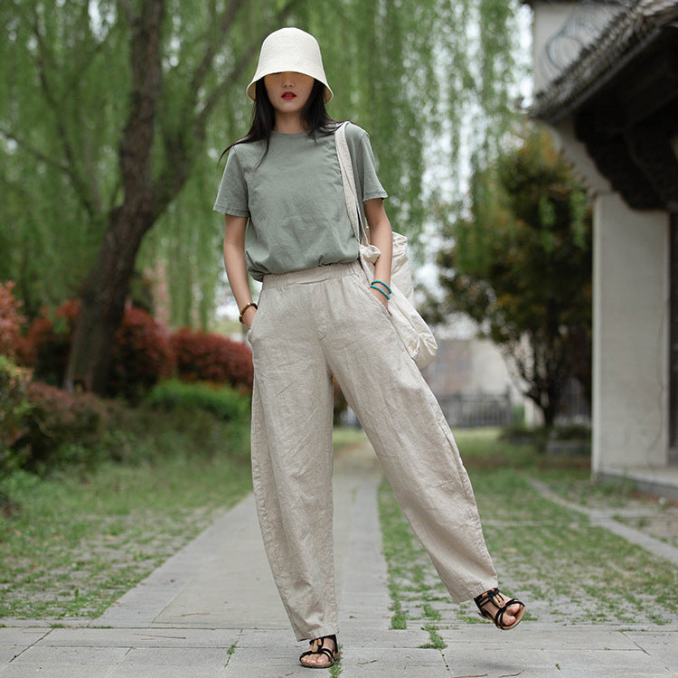 zanvin Linen Pants for Women,Clearance Fashion Womens Casual Solid Color  Pants Straight Wide Leg Trousers Pants With Pocket work pants women Gray